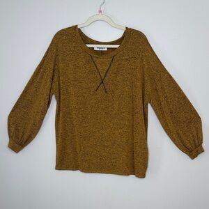 Haptics Mustard Yellow Stretch Blouse Size Small